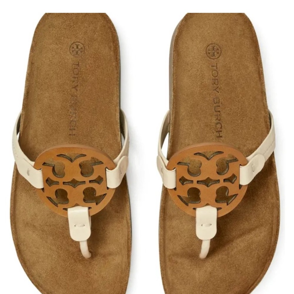 Tory Burch new cream /caramel corn miller cloud Sandals
